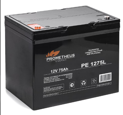 Аккумулятор 12V 75Ah Prometheus AGM прямая полярность болт